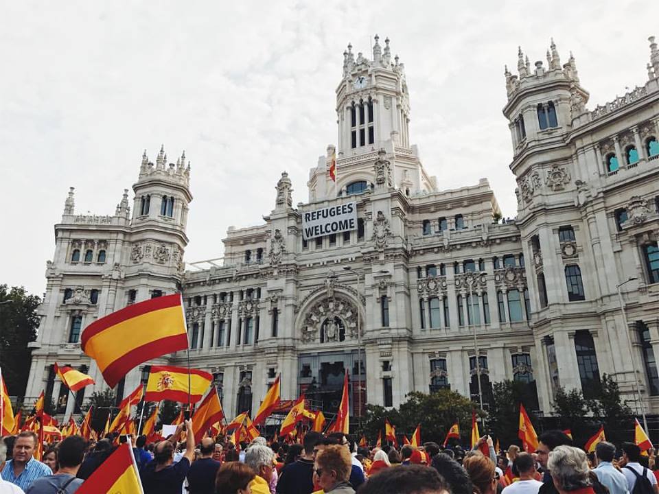 2017 Catalan Referendum Protest, October 1st 2017, Plaza Cibeles (In front of the City Hall), Madrid