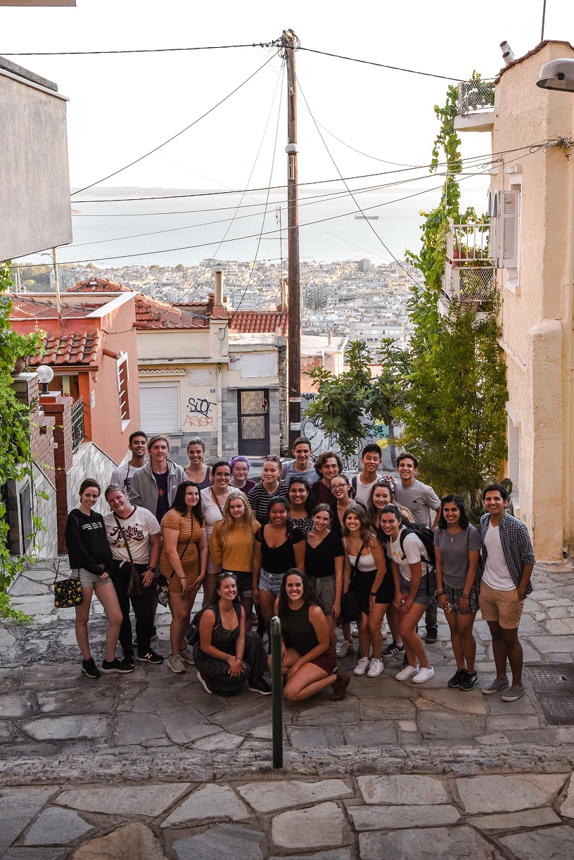 Students on an urban hiking program in Thessaloniki to Ano Poli. (2018)