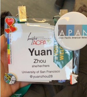 My decorated ACPA19 badge (bring pins/buttons)