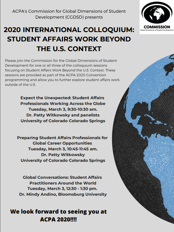 International Colloquium: Student Affairs Work Beyond the U.S. Context