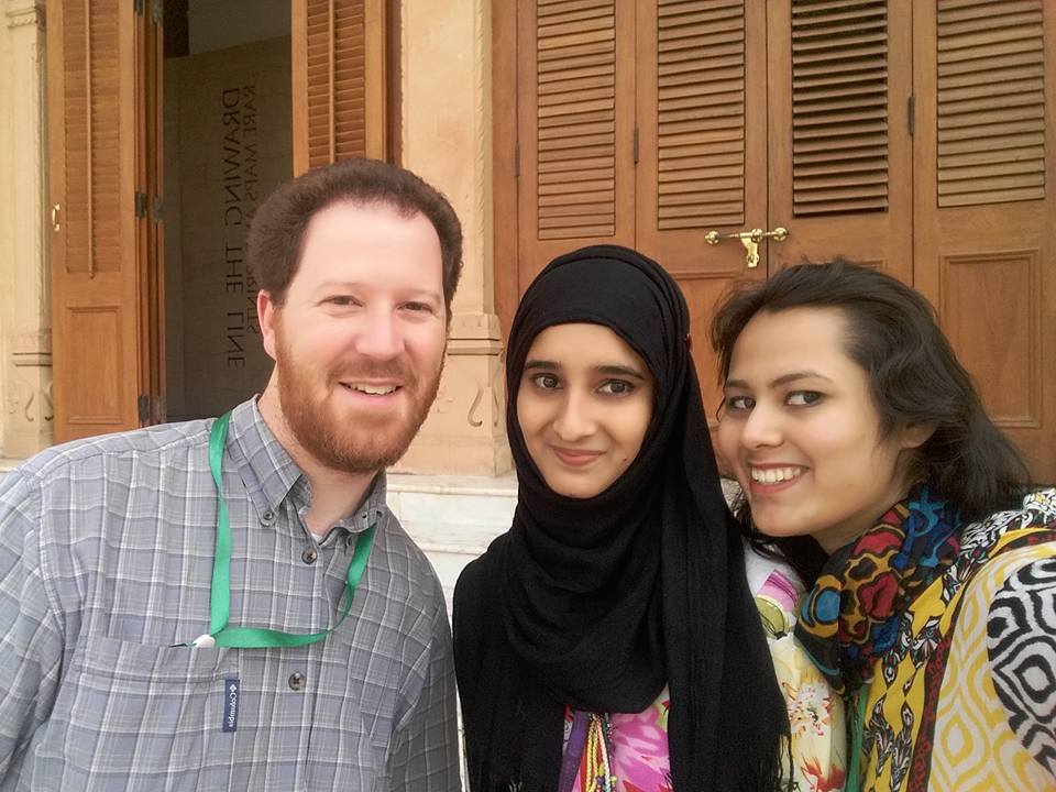 Brian with students in Karachi