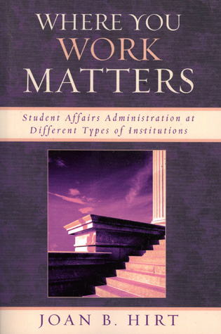 Image of Cover for Where You Work Matters Student Affairs Administration at Different Types of Institutions 